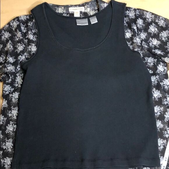 Used Coldwater Creek sheer floral button up - Picture 9 of 11